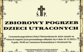 klepsydra pogrzebowa - pogrzeb zbiorowy dzieci utraconych - powiększ